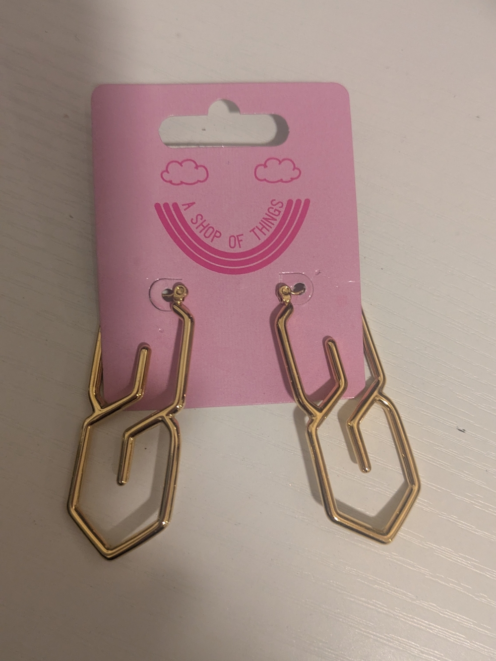 NWT Gold S Doodle Dangle Earrings